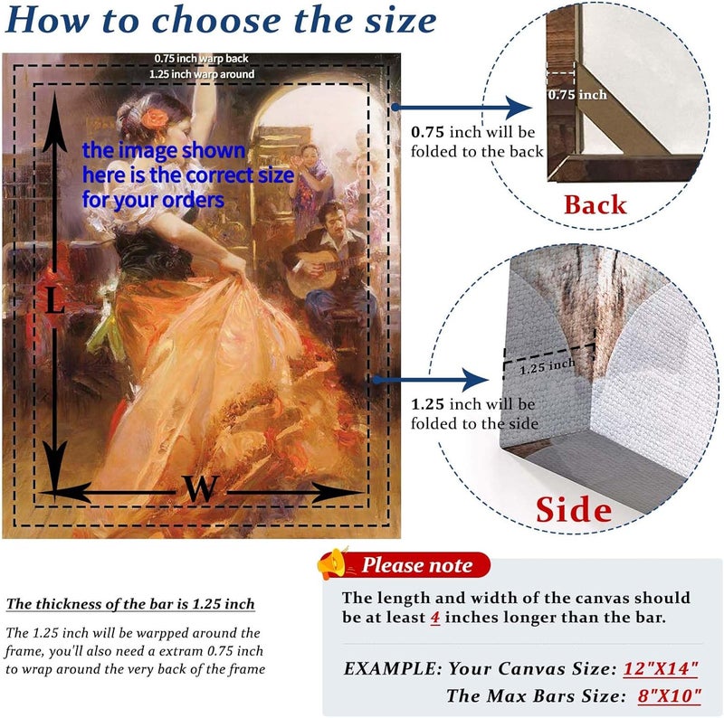 ART 4pcs DIY Wooden Canvas Stretcher Bars Canvas Frame Kit for Gallery Wraps – Sturdy Solid Wood Bars for Oil Paintings, Gallery, Posters, Diamond Painting, Home Studio Wall Decor - Image 2